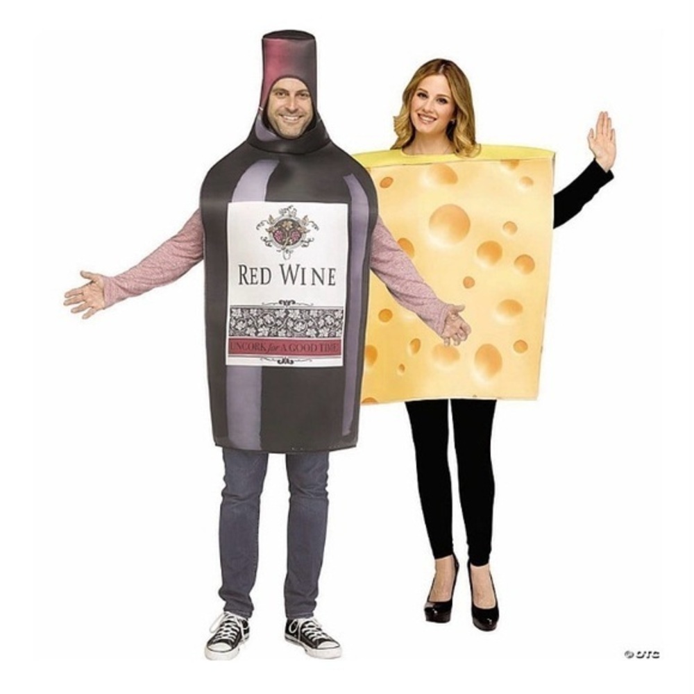 NWT. WAY TO CELEBRATE Wine and Cheese Couple Costume Set